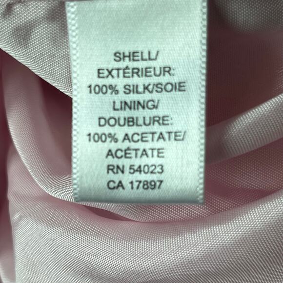 Banana Republic Pink Silk Midi Dress Size 4 Floral Romantic Barbie Barbiecore - Picture 11 of 11